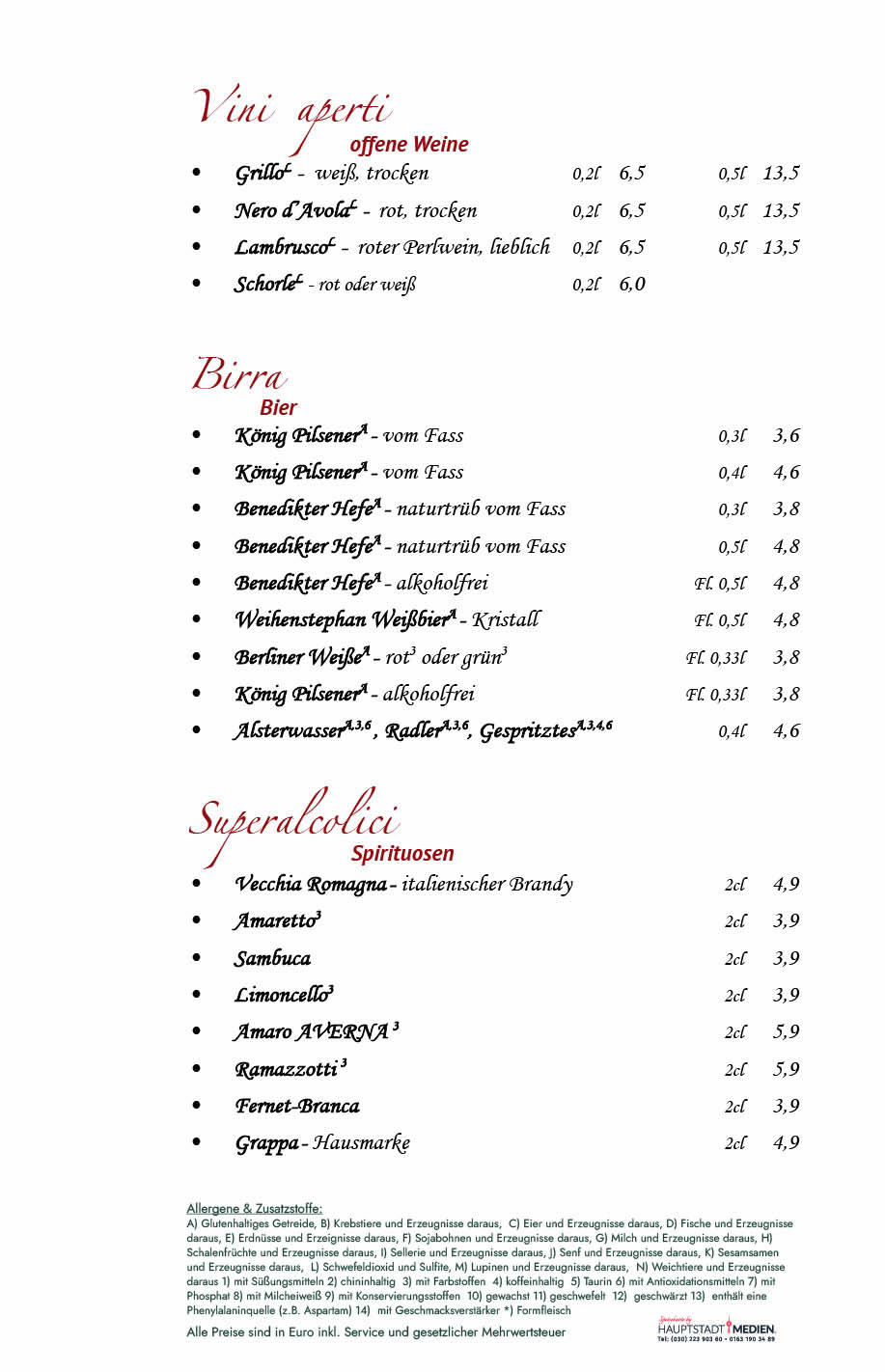 Ristorante Il Mulino Berlin - Steglitz Speisekarte 9