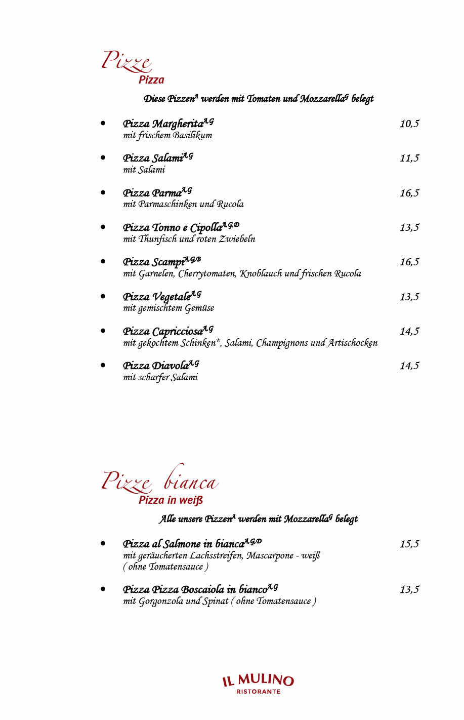 Ristorante Il Mulino Berlin - Steglitz Speisekarte 7